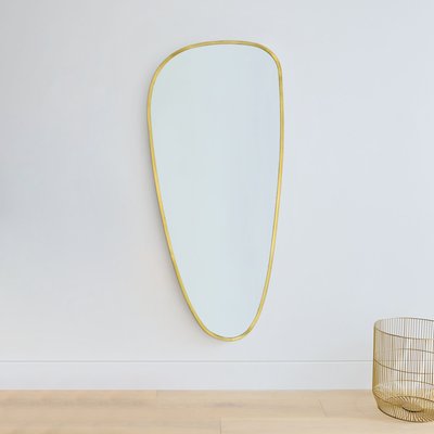 Large Irregular Full Length Mirror Asymmetrical Floor Bathroom Mirror Black Irregular Shaped Full Body Wall Mirror