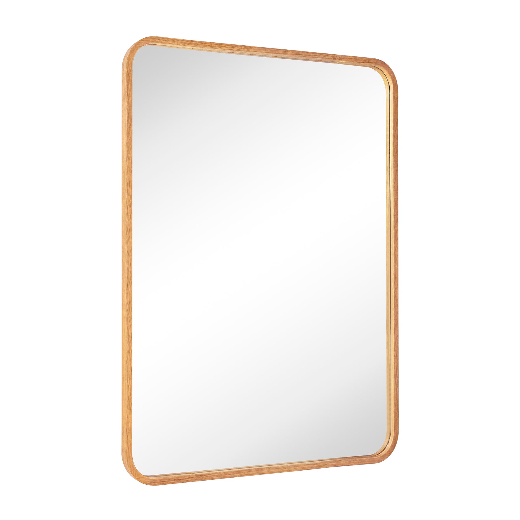 Rectangular Wood Framed Wall Mounted Bathroom Vanity Mirror