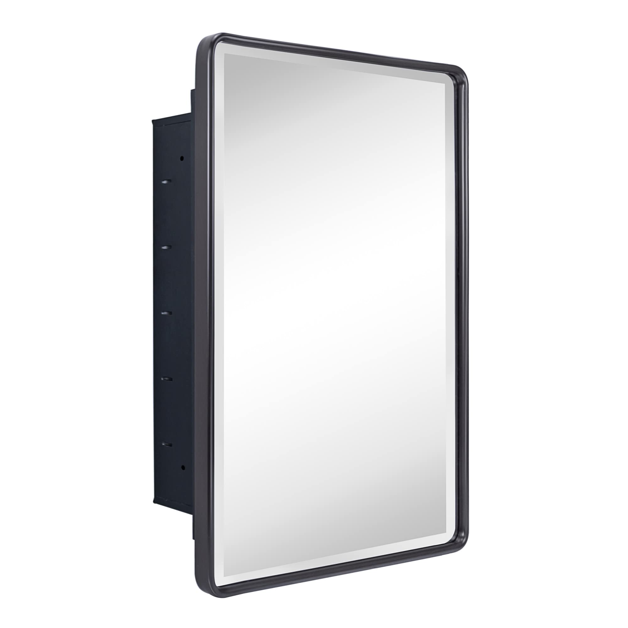 Recessed Rectangular Metal Framed Bathroom Medicine Cabinets with Mirror