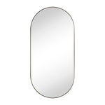 Oval Pill Shape Metal Framed Recessed Medicine Cabinet with Mirror