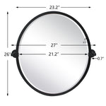 Oval Metal Framed Pivoting Tilting Wall Mounted Bathroom Vanity Mirror