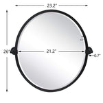Oval Metal Framed Pivoting Tilting Wall Mounted Bathroom Vanity Mirror