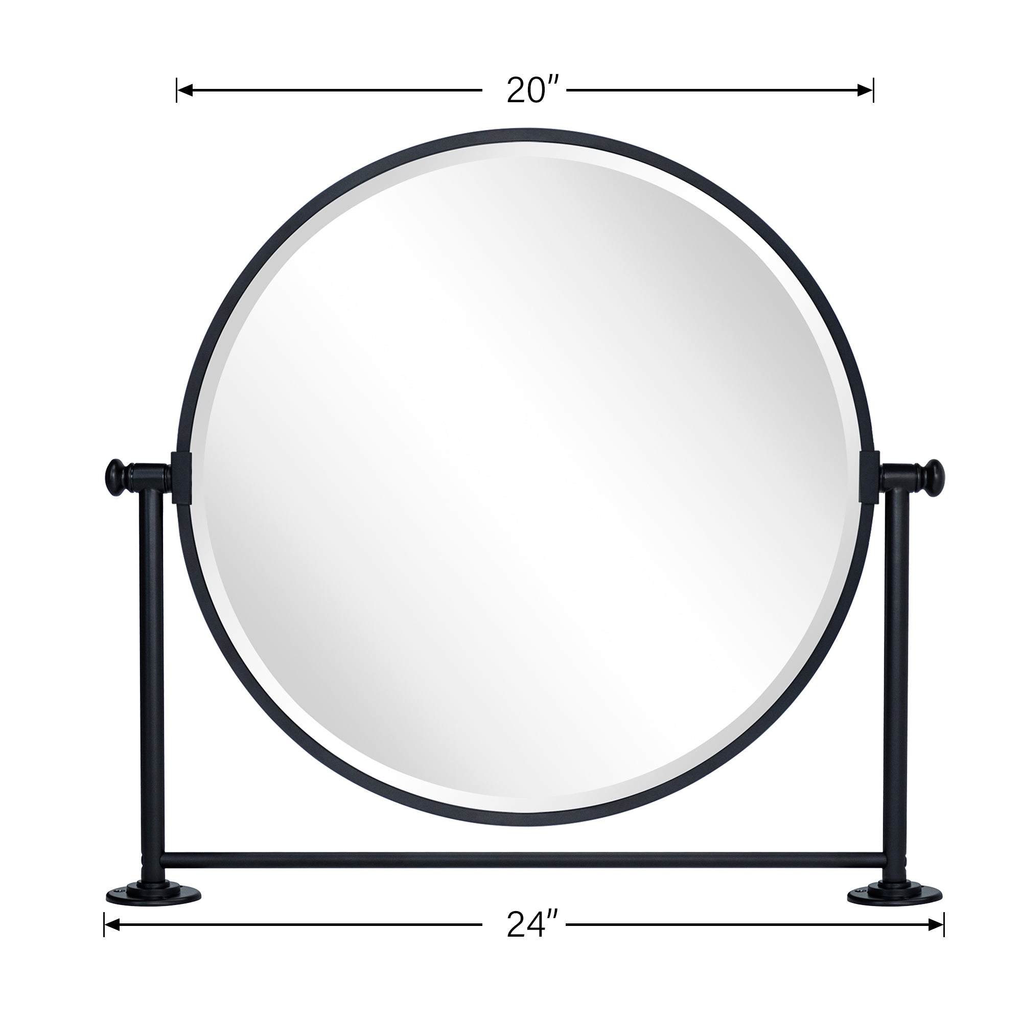 Round Metal Framed Tilting Ivot-N-View Wall Mounted Bathroom Vanity Mirror