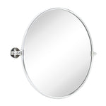 Round Stainless Steel Framed Pivoting Wall Mounted Bathroom Vanity Mirror