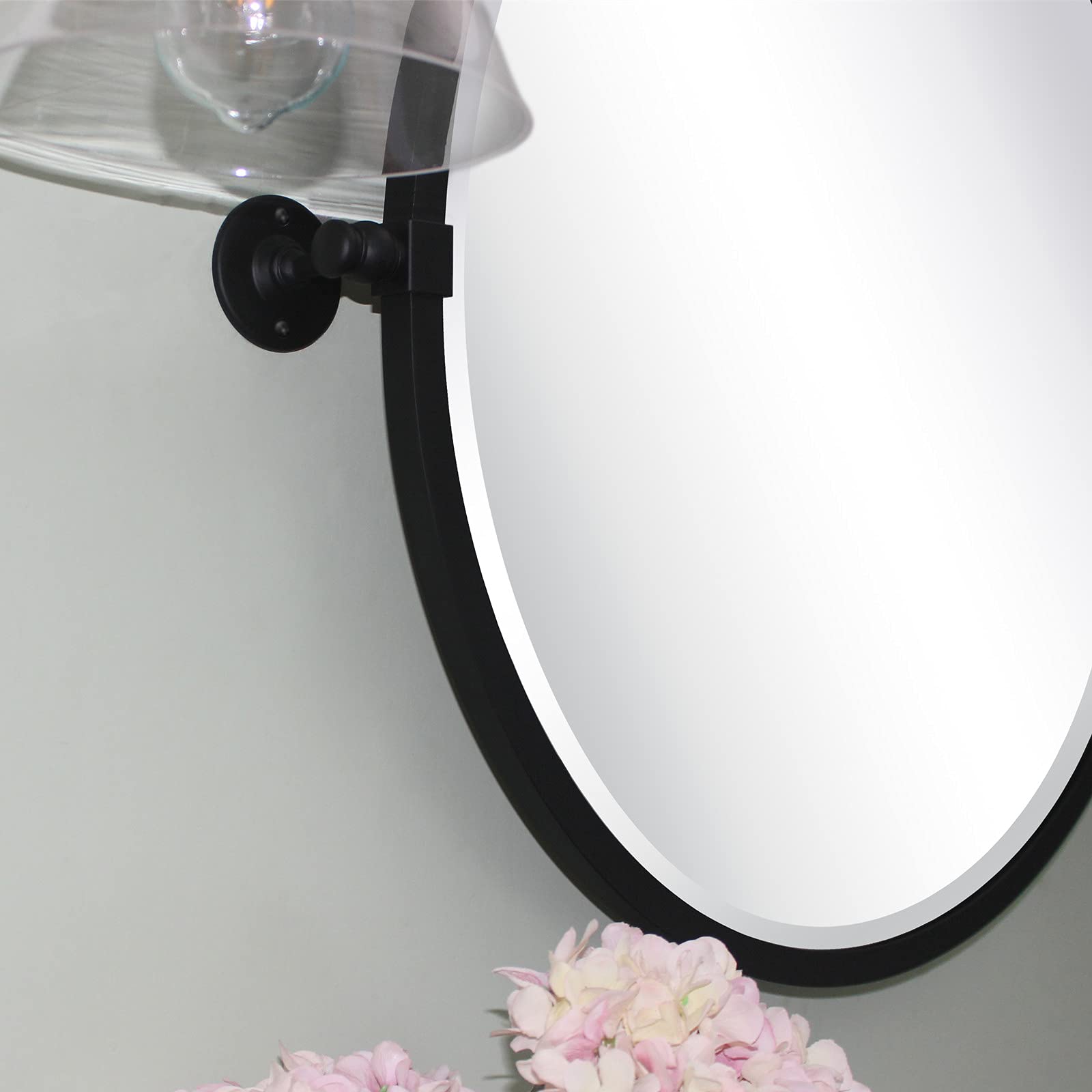 Circle Round Metal Framed Pivoting Wall Mounted Bathroom Vanity Mirror
