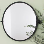 Circle Round Metal Framed Pivoting Wall Mounted Bathroom Vanity Mirror
