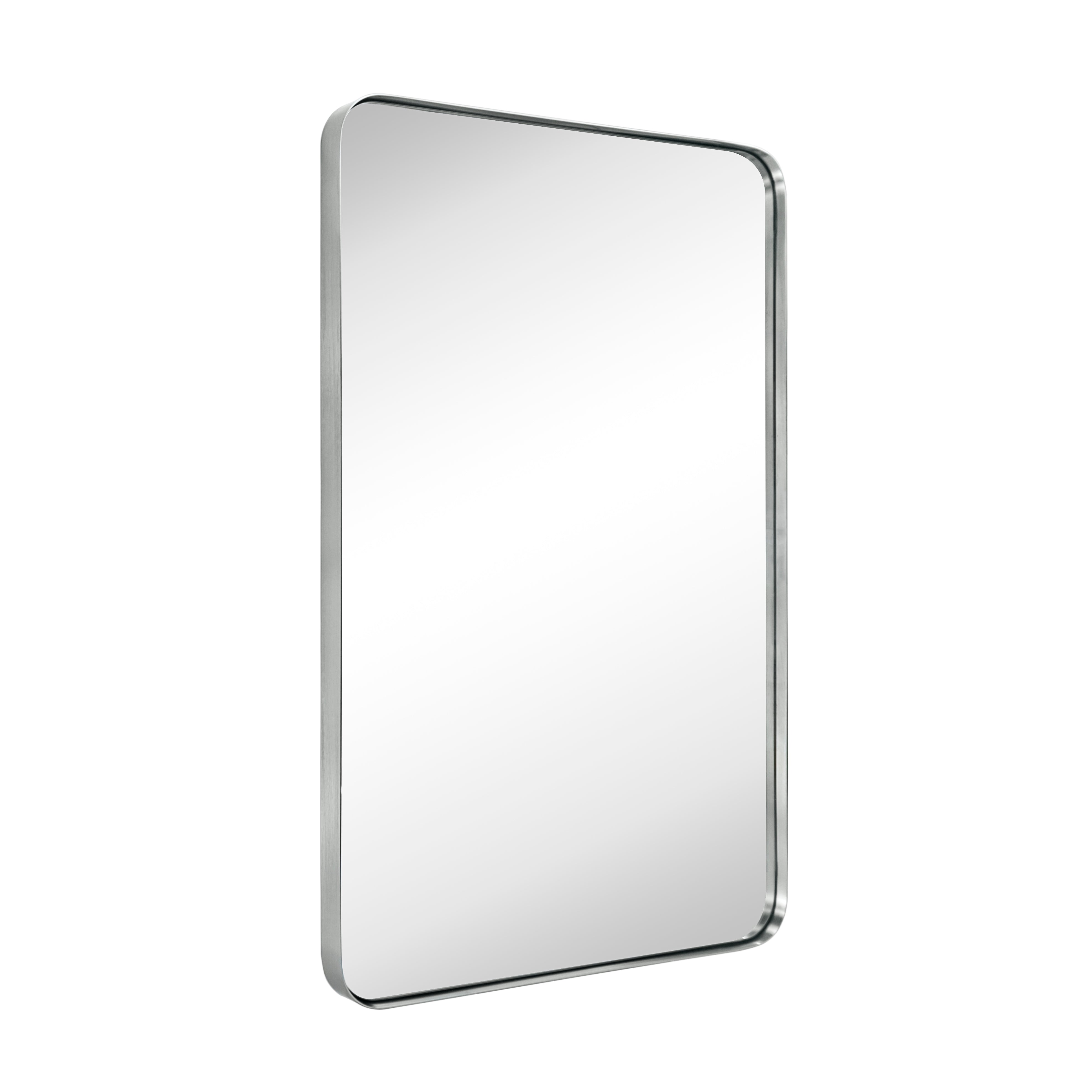 Rectangular Stainless Steel Metal Framed Wall Mounted Bathroom Vanity Mirror