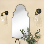 Arched Stainless Steel Metal Framed Wall Mounted Bathroom Vanity Mirror