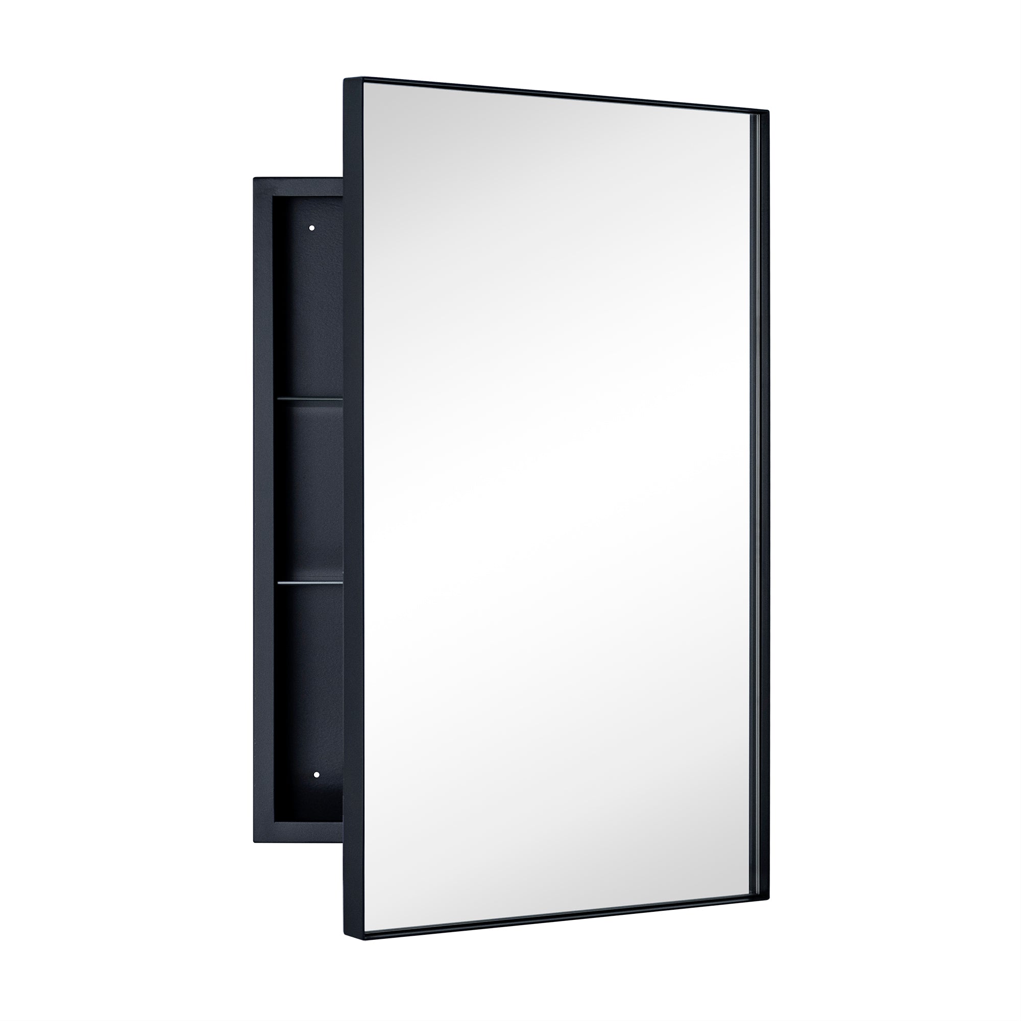 Fulleti Rectangular Metal Framed Medicine Cabinet with Mirror with Adjustable Shelves