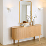 Rectangular Wood Framed Wall Mounted Bathroom Vanity Mirror