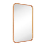 Rectangular Wood Framed Wall Mounted Bathroom Vanity Mirror