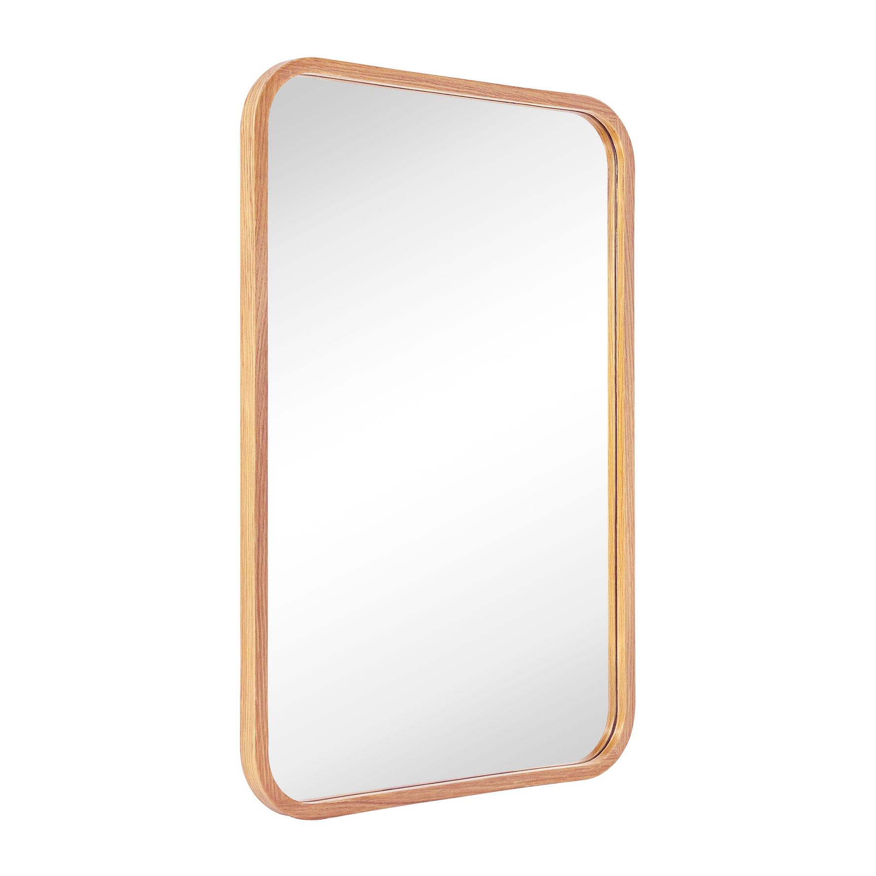 Rectangular Wood Framed Wall Mounted Bathroom Vanity Mirror